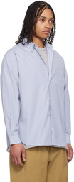 Comme des Garçons Homme Blue & White Cotton Stripes Shirt