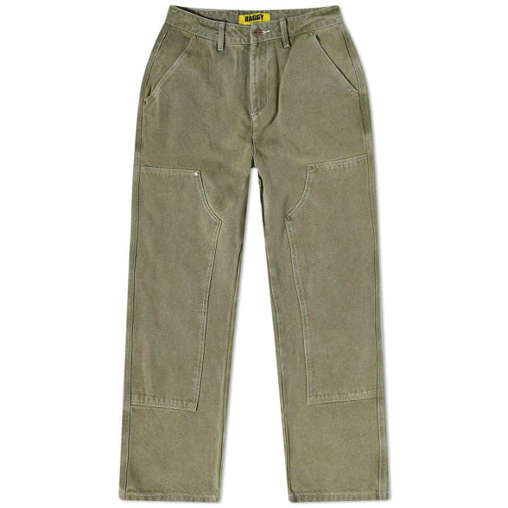 Photo: Butter Goods Men's Washed Canvas Double Knee Pant in Fern