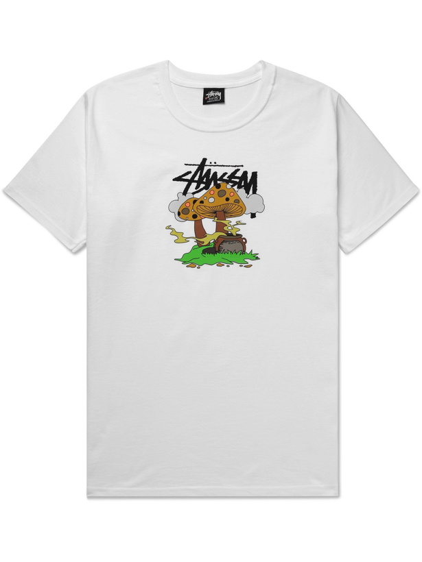 Photo: STÜSSY - Logo-Print Cotton-Jersey T-Shirt - White - M