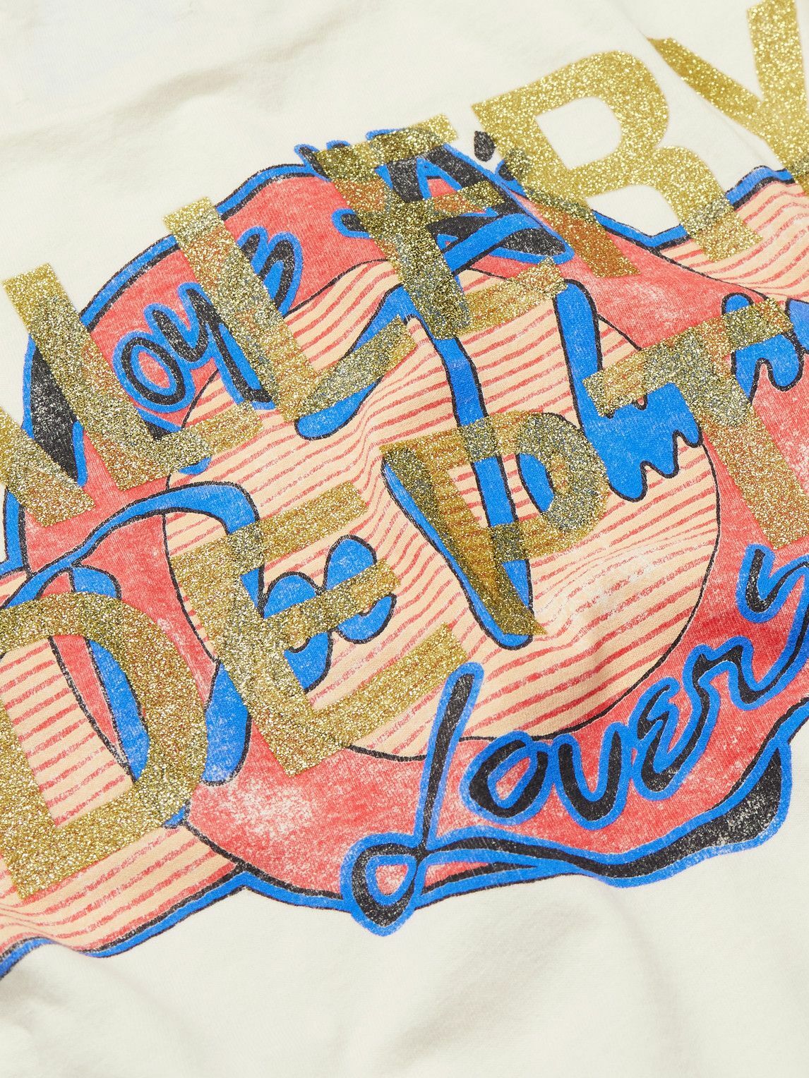 Gallery Dept. - Doc Johnson Toys 4 Love Glittered Printed Cotton-Jersey T-Shirt - Neutrals