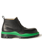 Bottega Veneta - The Tire Rubber-Trimmed Leather Desert Boots - Black