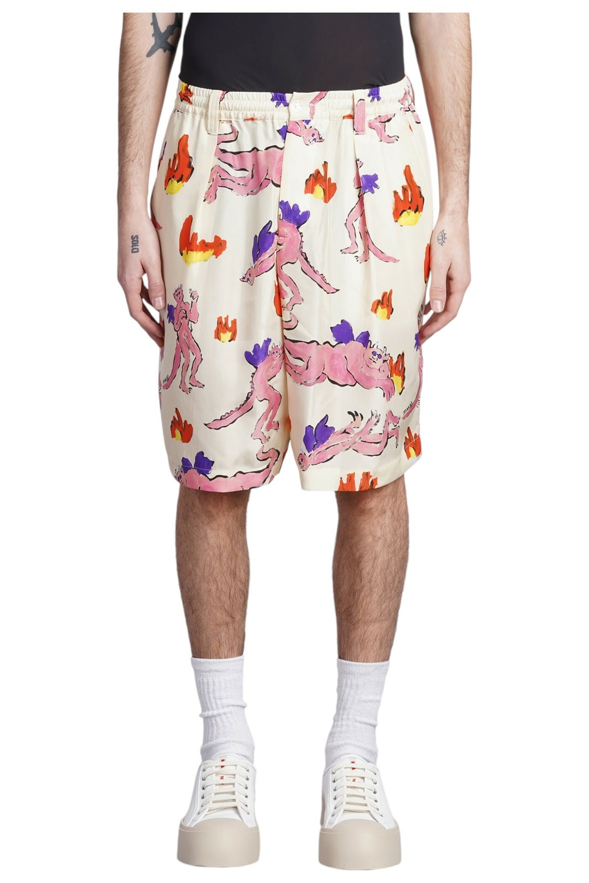 Marni Red & White Gingham Shorts Marni