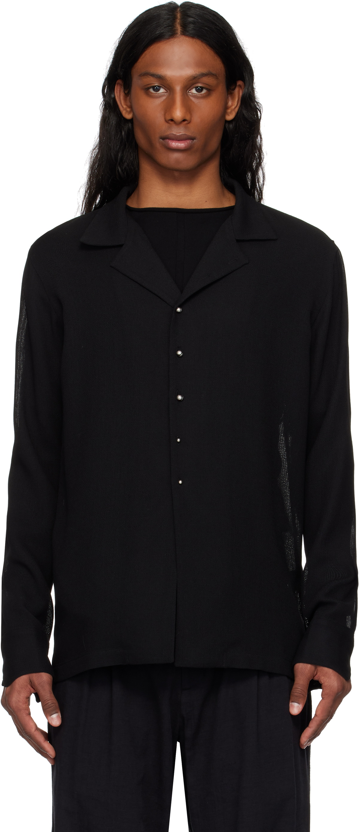HYEIN SEO Black Beaded Long Sleeve Top Hyein Seo