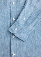 Sunspel Linen Shirt Light Blue