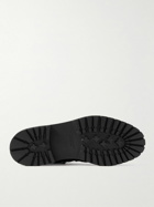 Manolo Blahnik - Calaurio Leather-Trimmed Velvet Lace-Up Boots - Black
