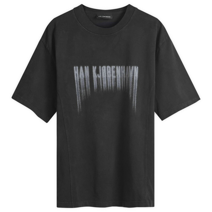 Photo: Han Kjobenhavn Men's Faded Logo Boxy T-Shirt in Black