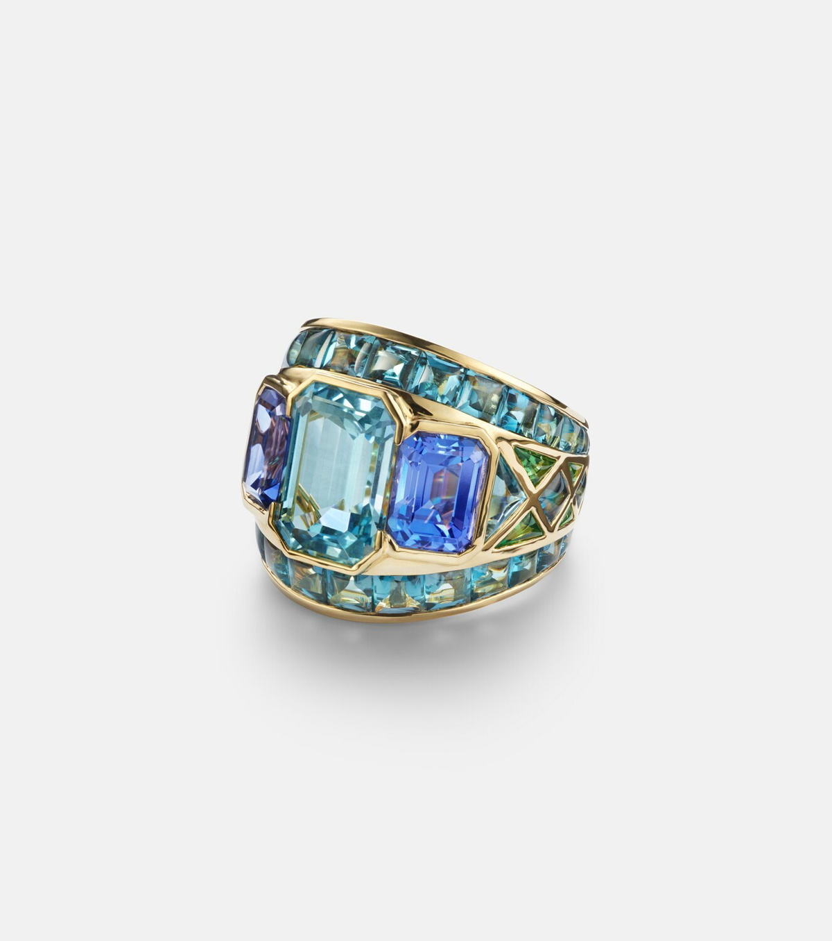 Marina B Ezia 18kt gold ring with gemstones