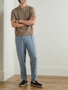 Altea - Mattia Straight-Leg Linen Trousers - Gray