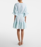 Juliet Dunn Embroidered cotton poplin minidress