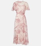 Erdem Printed silk midi dress