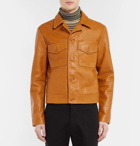 Sandro - Slim-Fit Leather Jacket - Yellow