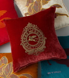 Etro - Crest embroidered cushion