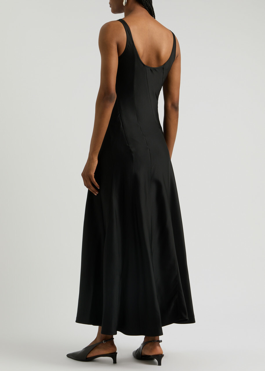 Jil Sander Satin Maxi Dress Black Jil Sander