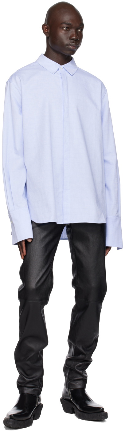 K.NGSLEY Blue Spliced Snider Shirt