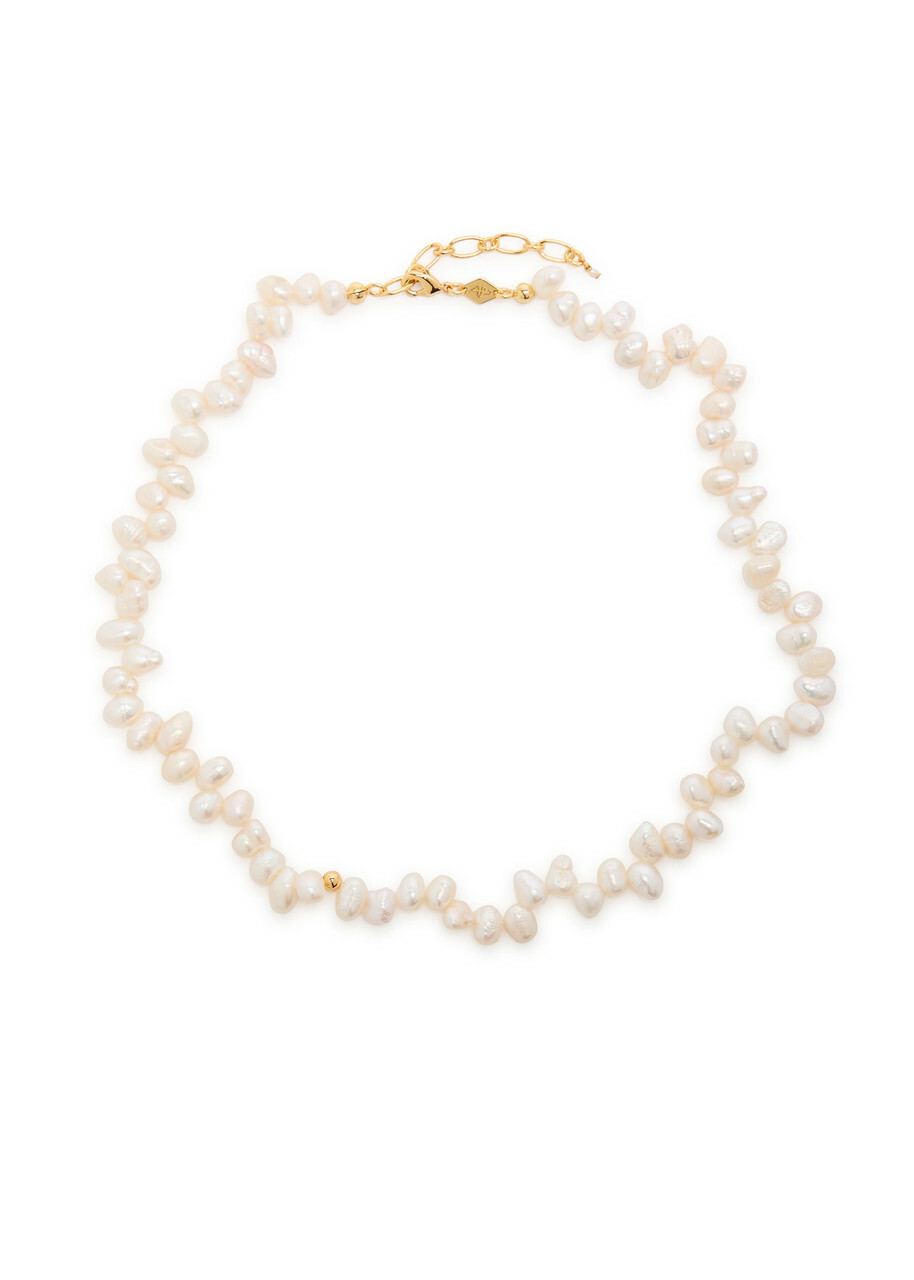 Anni LU Pearly Drop 18kt Gold-plated Necklace - Pearl - One Size