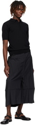 132 5. ISSEY MIYAKE Black Solid Trousers