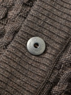S.N.S. Herning - Stark Textured Virgin Wool Cardigan - Brown