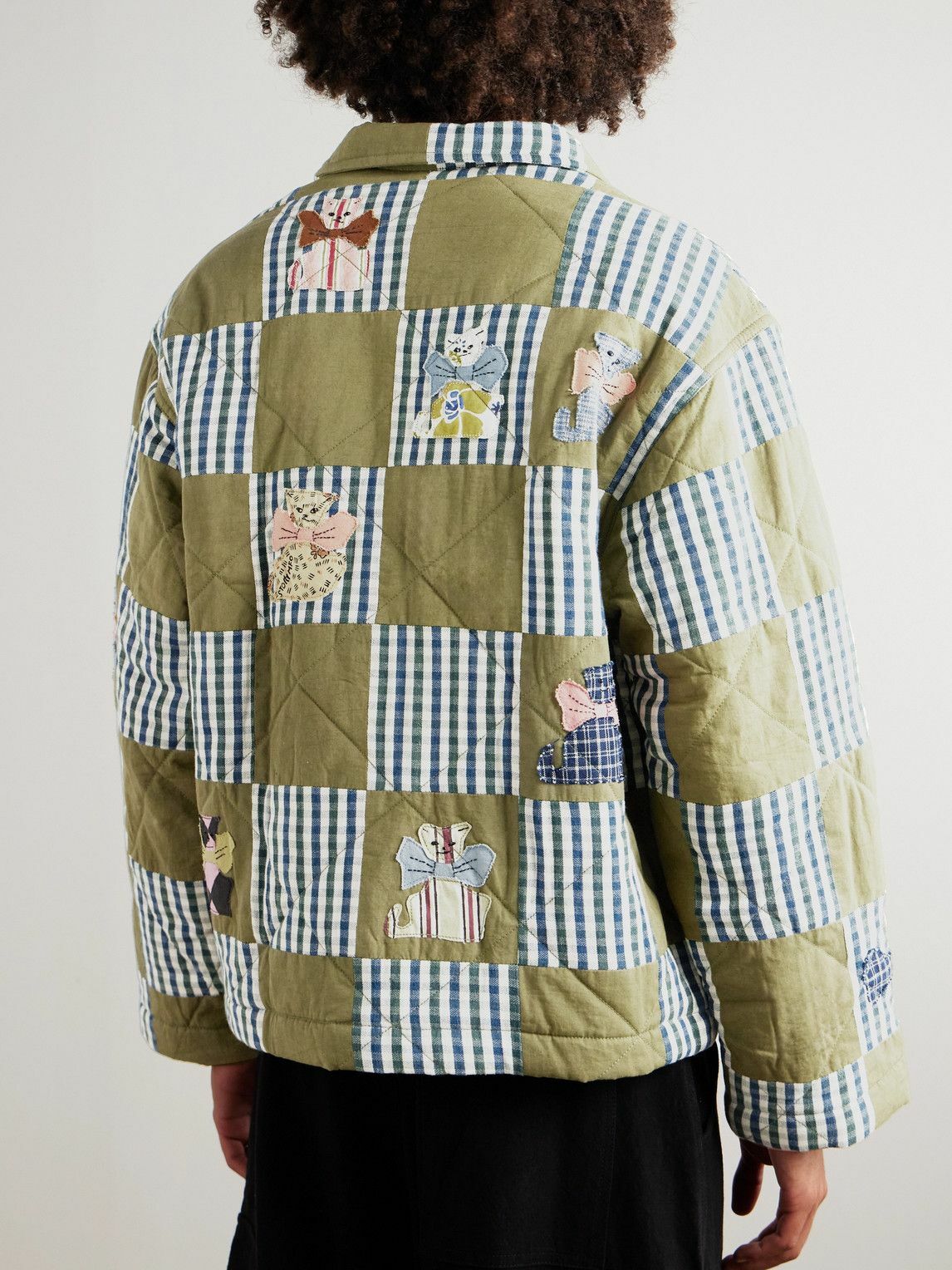 Story mfg. - Short on Time Patchwork Organic Cotton Jacket - Green