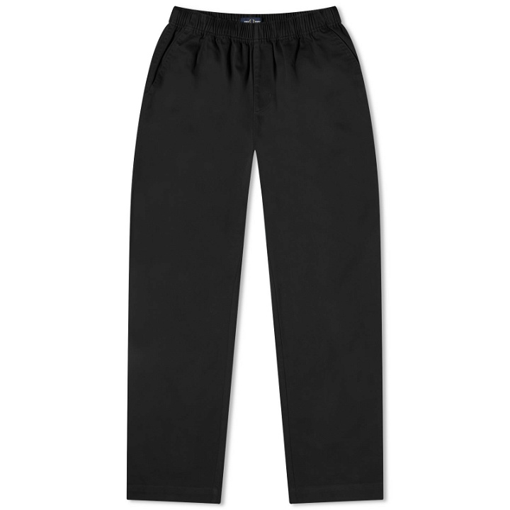 Photo: Fred Perry Men's Twill Drawstring Trousers in Black