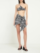 THE ATTICO - Zebra Printed Mini Skirt W/ Ring