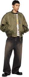 Maison MIHARA YASUHIRO Khaki Vest Combined Flight Bomber Jacket