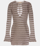 Aya Muse Lace metallic knit minidress