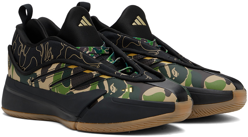 BAPE Black & Beige adidas Originals Edition Dame 9 Camo Sneakers A Bathing  Ape