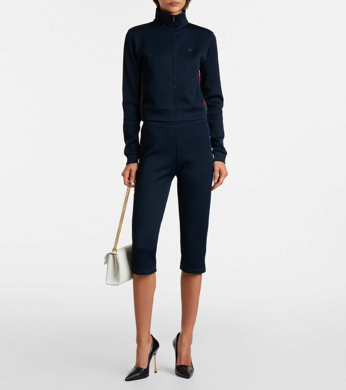 Gucci Web Stripe jersey zip-up sweatshirt
