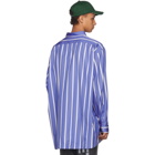 Vetements Blue and White Oversized Stripe Shirt