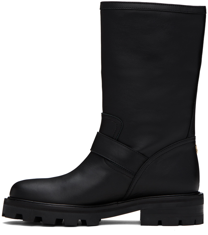 ブーツその他 JIMMY CHOO BLACK LEATHER BIKER II BOOTS Biker II leather boots in black - Jimmy Choo | Mytheresa