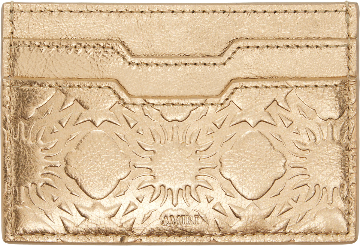 AMIRI Gold MA Quad Foil Card Holder