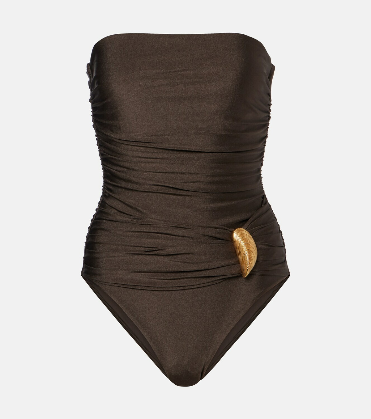 Simkhai Lorena appliqué ruched swimsuit