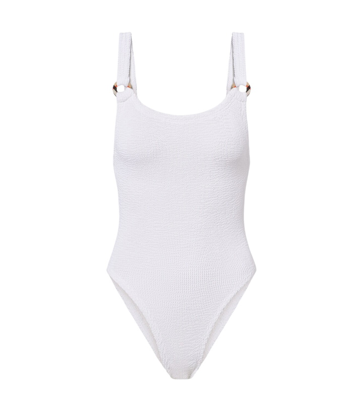 Photo: Burberry x Hunza G Domino Burberry Check swimsuit