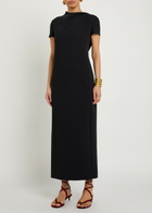 Khaite Iryl Open-back Draped Crepe Dress Black