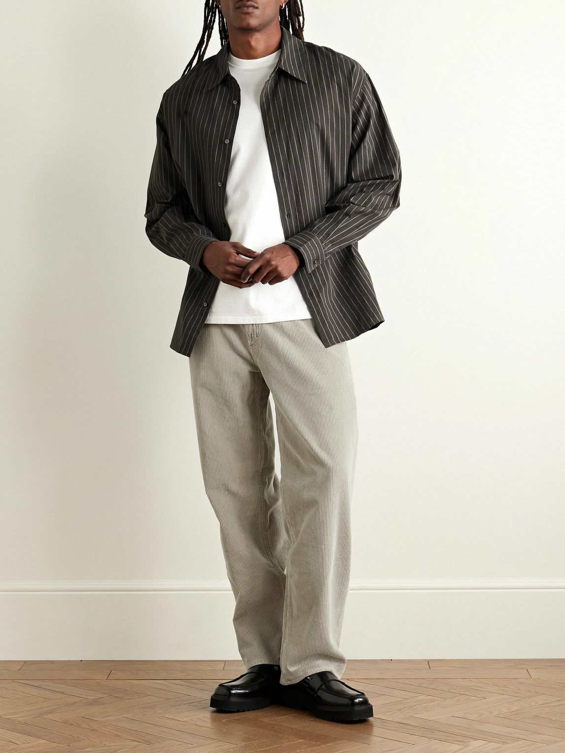 AGOLDE - Fusion Straight-Leg Cotton-Corduroy Trousers - Neutrals