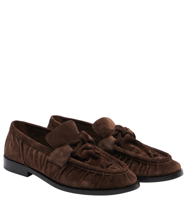 Photo: Bottega Veneta Astaire Knot suede loafers