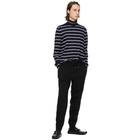 Ralph Lauren Purple Label Navy and White Cashmere Jersey Sweater