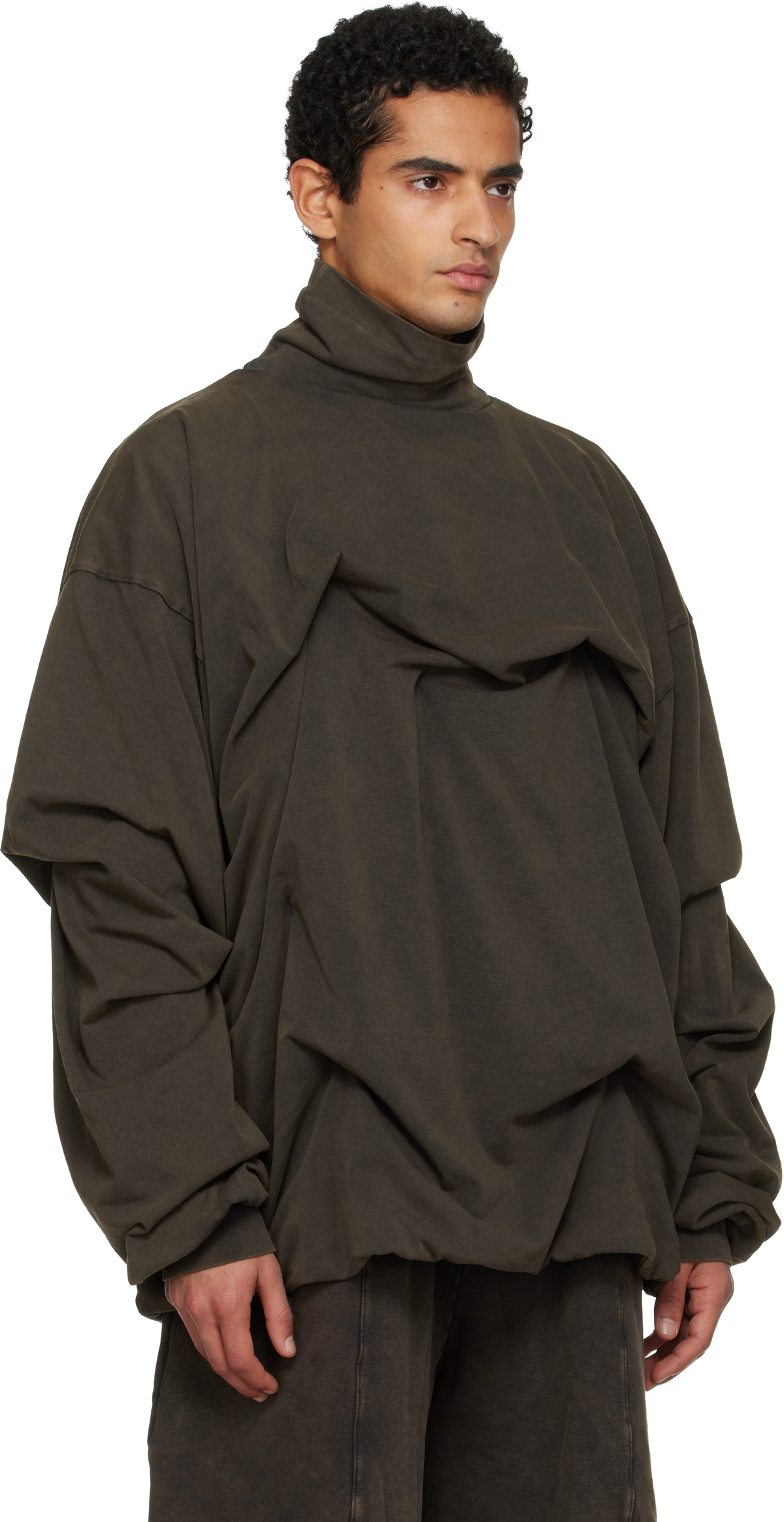 ALAINPAUL Brown Movement Turtleneck