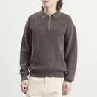 Bound Men's Acid Wash Half Zip Pullover in Brown