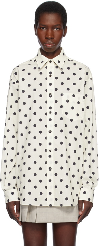 Photo: Moschino Off-White Allover Polka Dots Shirt