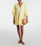 Juliet Dunn Embroidered cotton minidress