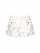 ALESSANDRA RICH - Tweed Lurex Mini Shorts W/ Trim