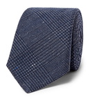 Brunello Cucinelli - Prince of Wales Checked Silk and Wool-Blend Tie - Navy