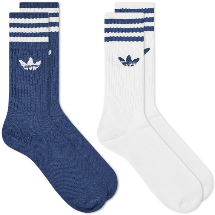 Photo: Adidas Solid Crew Sock - 2 Pack