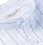 Charvet - Grandad-Collar Striped Cotton-Poplin Shirt - Blue