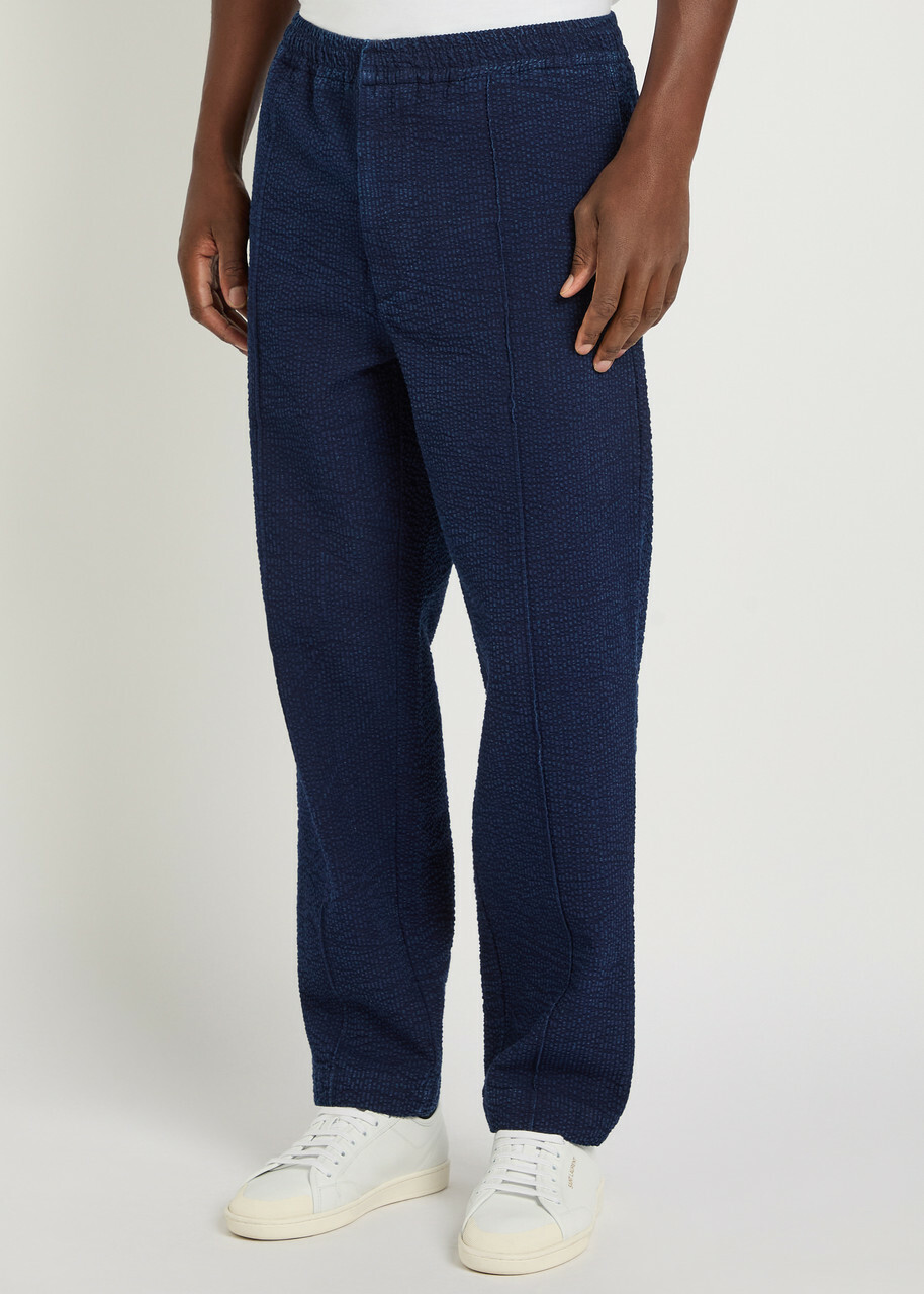 Officine Générale Hadrian Seersucker Trousers Navy