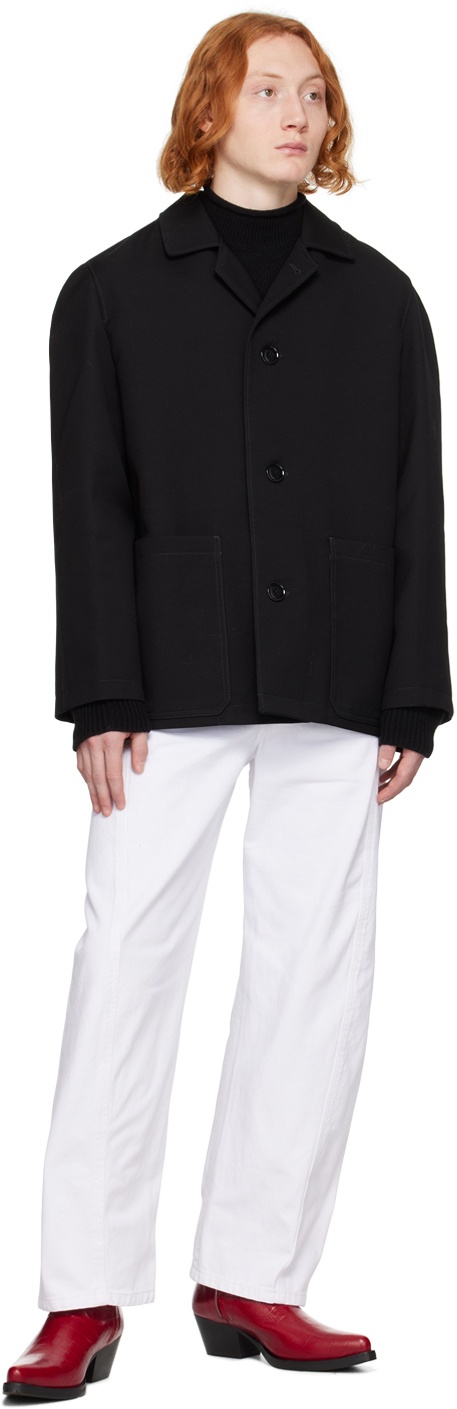 LEMAIRE Black Crombie Jacket Lemaire
