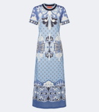 La DoubleJ Sporty Swing printed cotton jersey midi dress