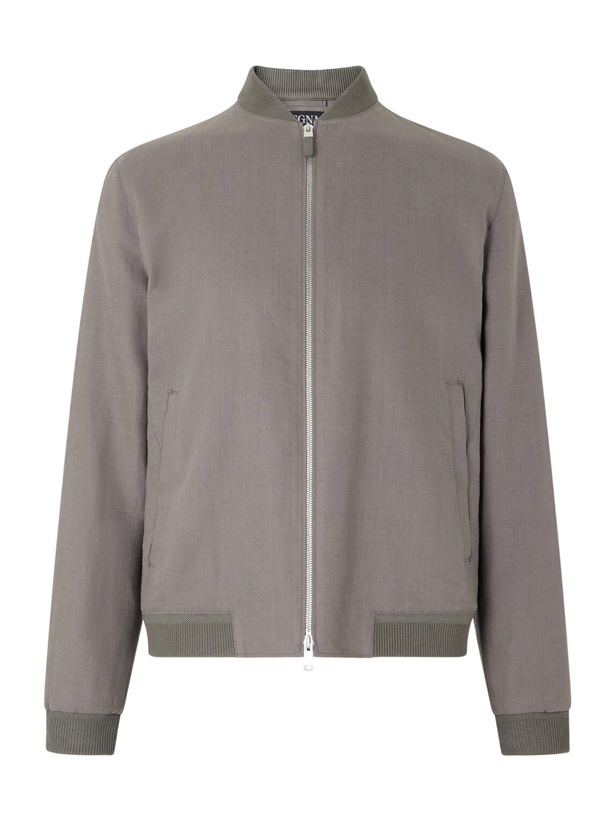 Photo: Zegna - Oasi Linen Bomber Jacket - Gray