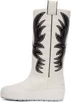 Bally White Bally Curling Montana Combat Boots